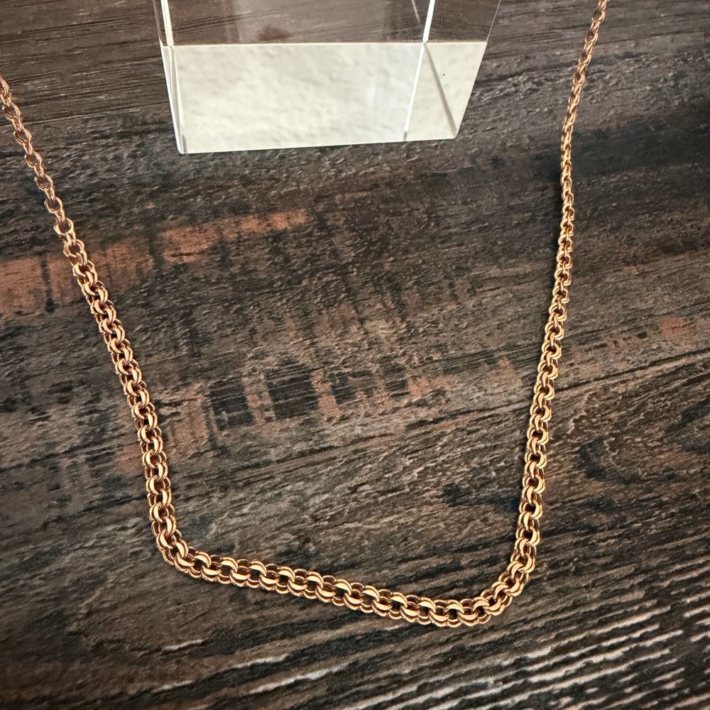 Elegant, Bismarck 14k Solid Rose Gold Chain 21.5”